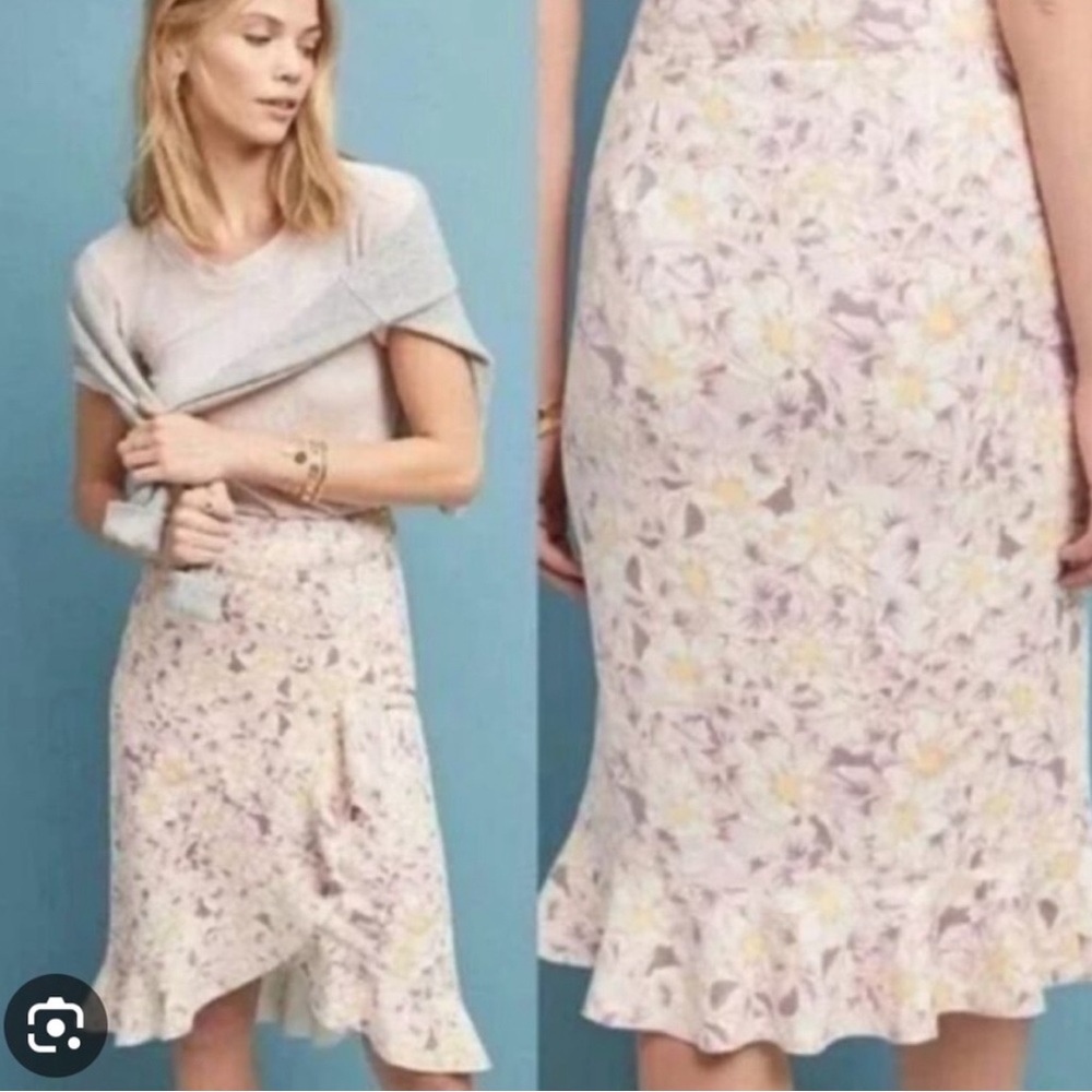 NWT Anthropologie Skye Ruffled Floral Skirt Size 4